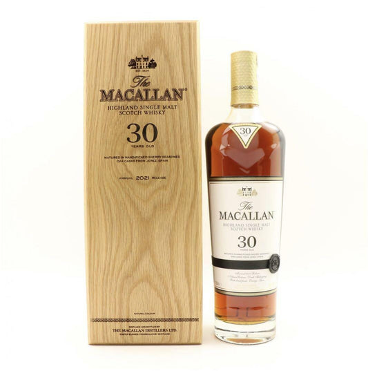 麥卡倫macallan 30 year old sherry oak 2021 release - 700ml (現金價) - Drunken whisky wine & spirits shop